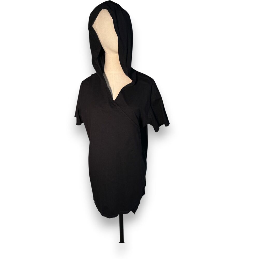 Psylo | Black Short Sleeve Shirt with Hoodie | Sz 4 UK